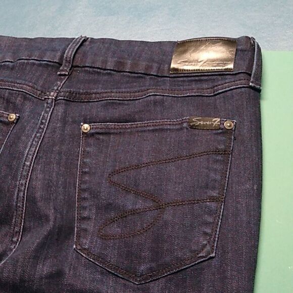 Seven7 Midnight Blue Denim Women's 12 Tummyless High Rise Skinny - Picture 8 of 10